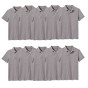 Heather Gray (5-Pack) 7 10-Pack School Uniform Tagless Polo Tshirt for Little Boys & Big Boys